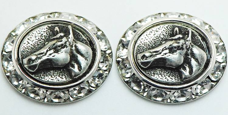 5-851142 Western Edge Quarter Horse Head In Coin Earrings sku 5-851142