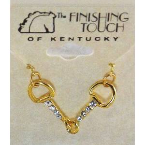 Western Edge Snaffle Bit With Crystal Stones Necklace