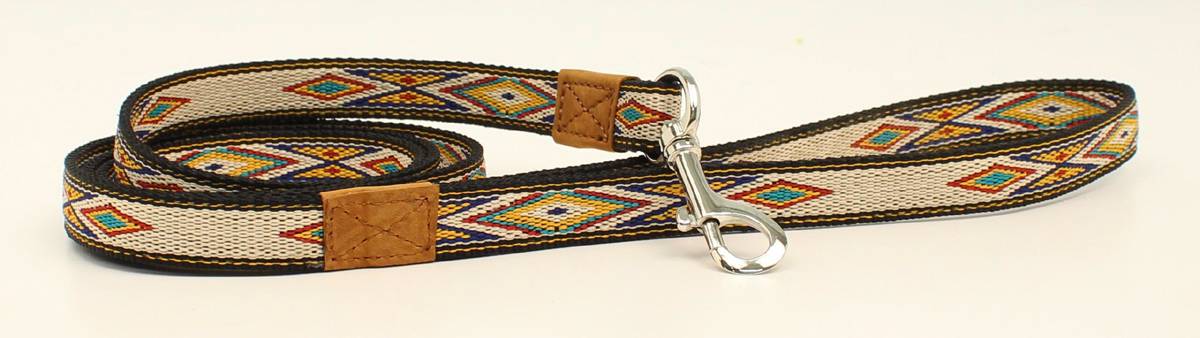 DBL Barrel Woven Ribbon Dog Leash - Tan/Multi