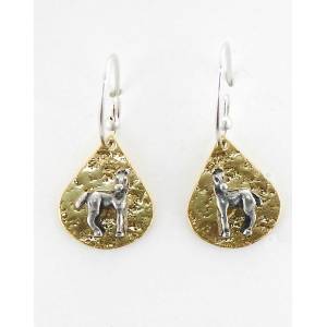 Finishing Touch Horse Turned On Textured Teardrop French Wire Earrings