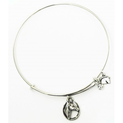 Finishing Touch Horse Head In Shoe Plain Wire Adjustable Bangle