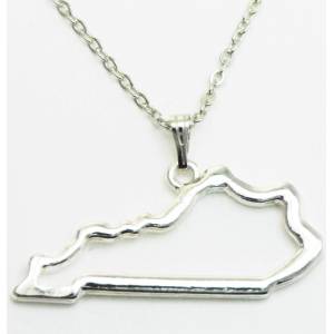 Finishing Touch Kentucky State Outline Neck Silver Plate