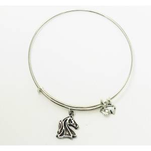 Finishing Touch Outline Horse Head Plain Wire Adjustable Bangle