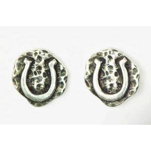 Finishing Touch Horse Shoe On Hammered Background Earrings