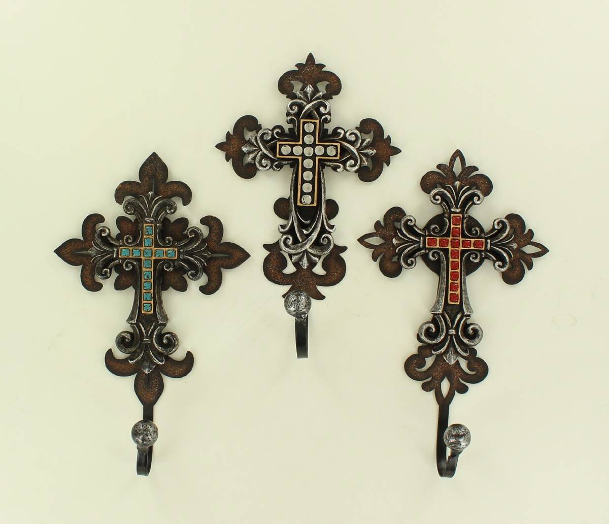 Cross Hook Set Wall Dcor - 3 Piece