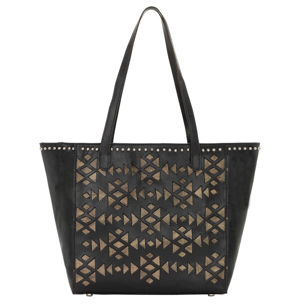 American West Azteca Zip Top Bucket Tote