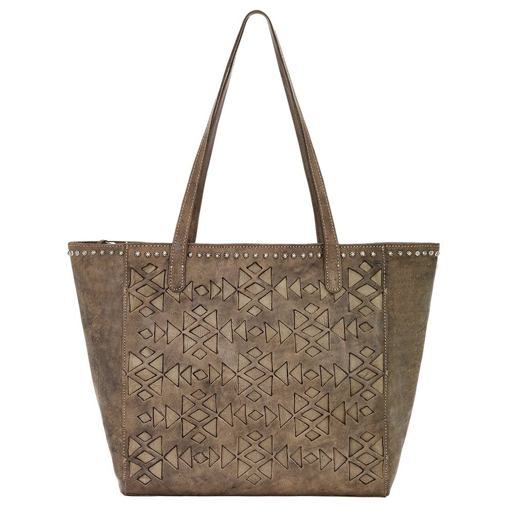 American West Azteca Zip Top Bucket Tote