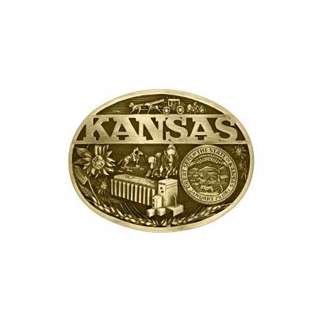 Montana Silversmiths Kansas State Heritage Attitude Buckle