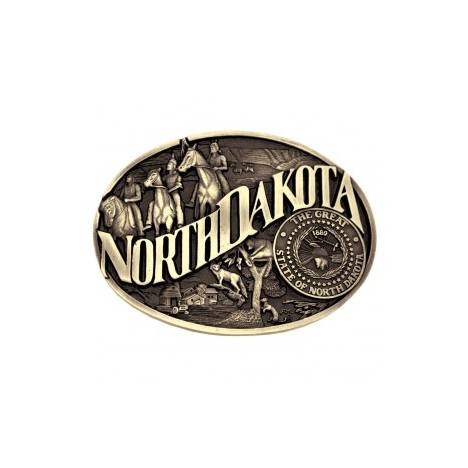 Montana Silversmiths North Dakota State Heritage Attitude Buckle