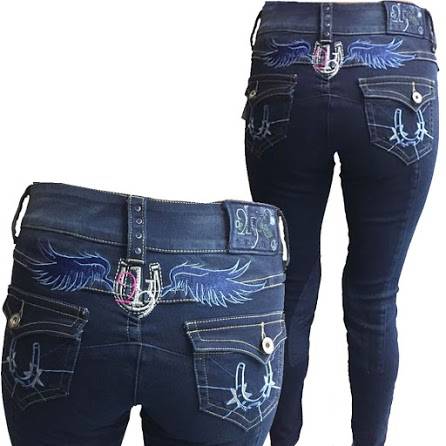 2kGrey Horse Shoes Knee Patch Breeches - Ladies
