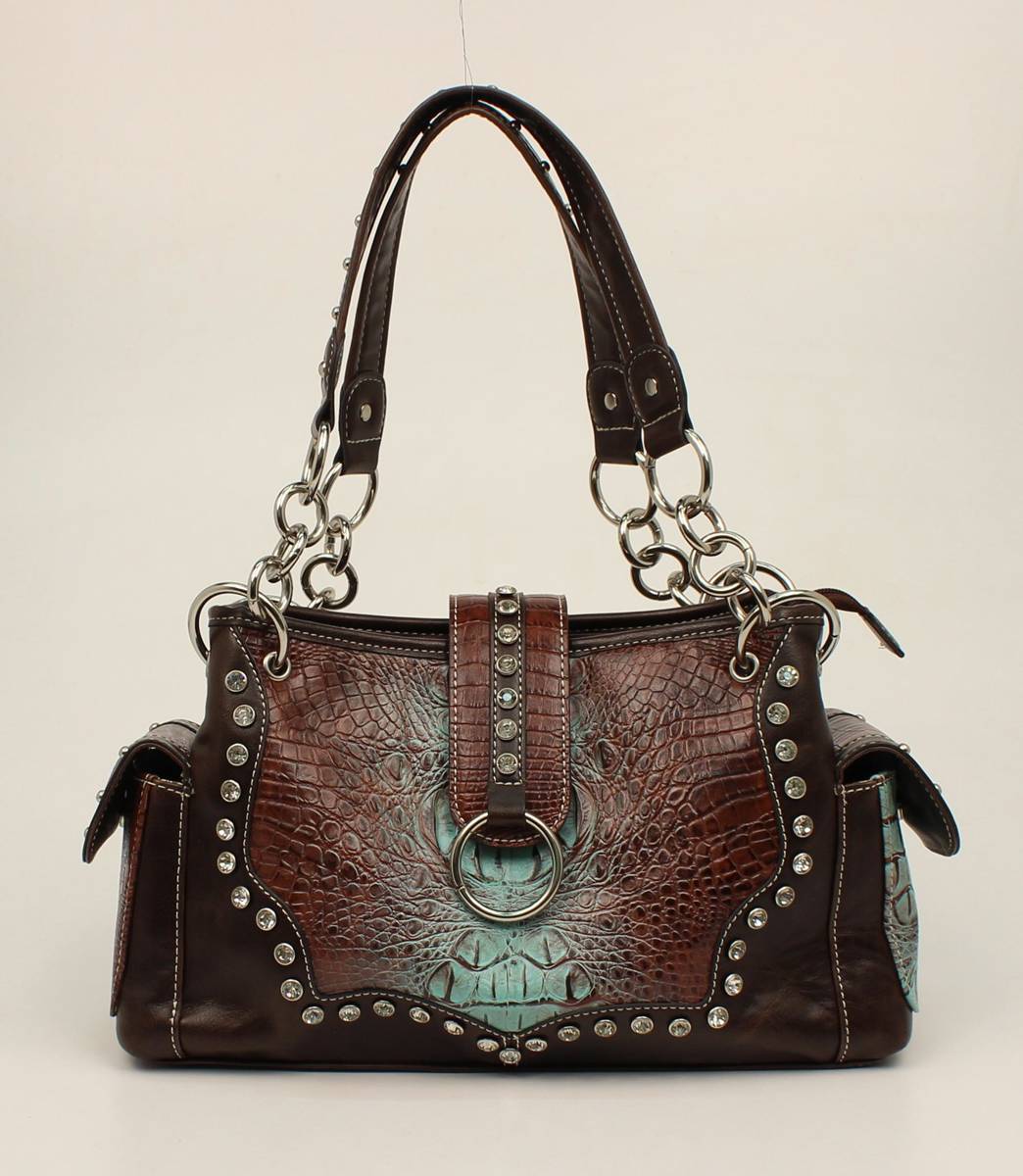 Nocona Carmel Croco Bling Satchel