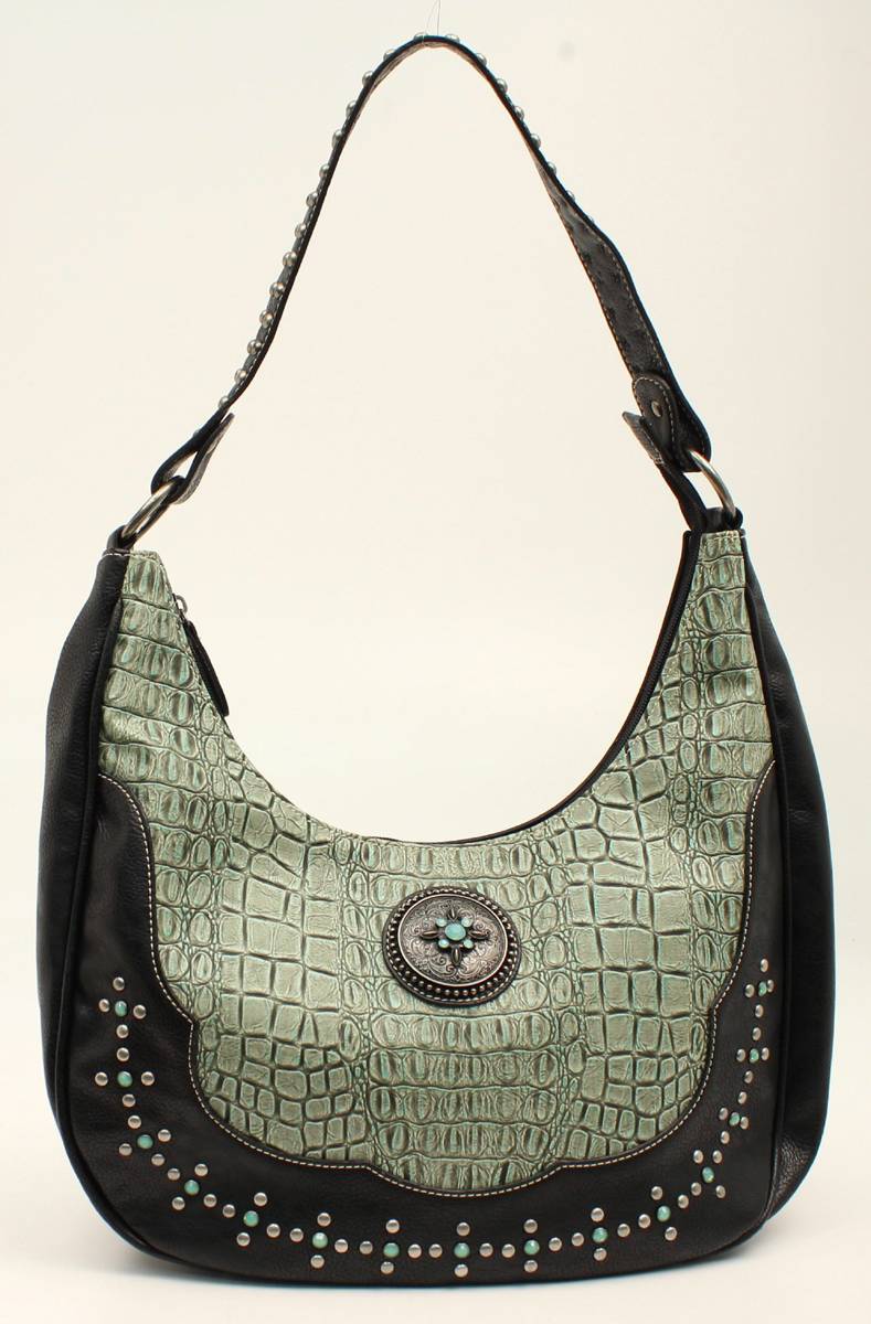 5-855176 Nocona Desiree Croc And Concho Bling Hobo Bag sku 5-855176