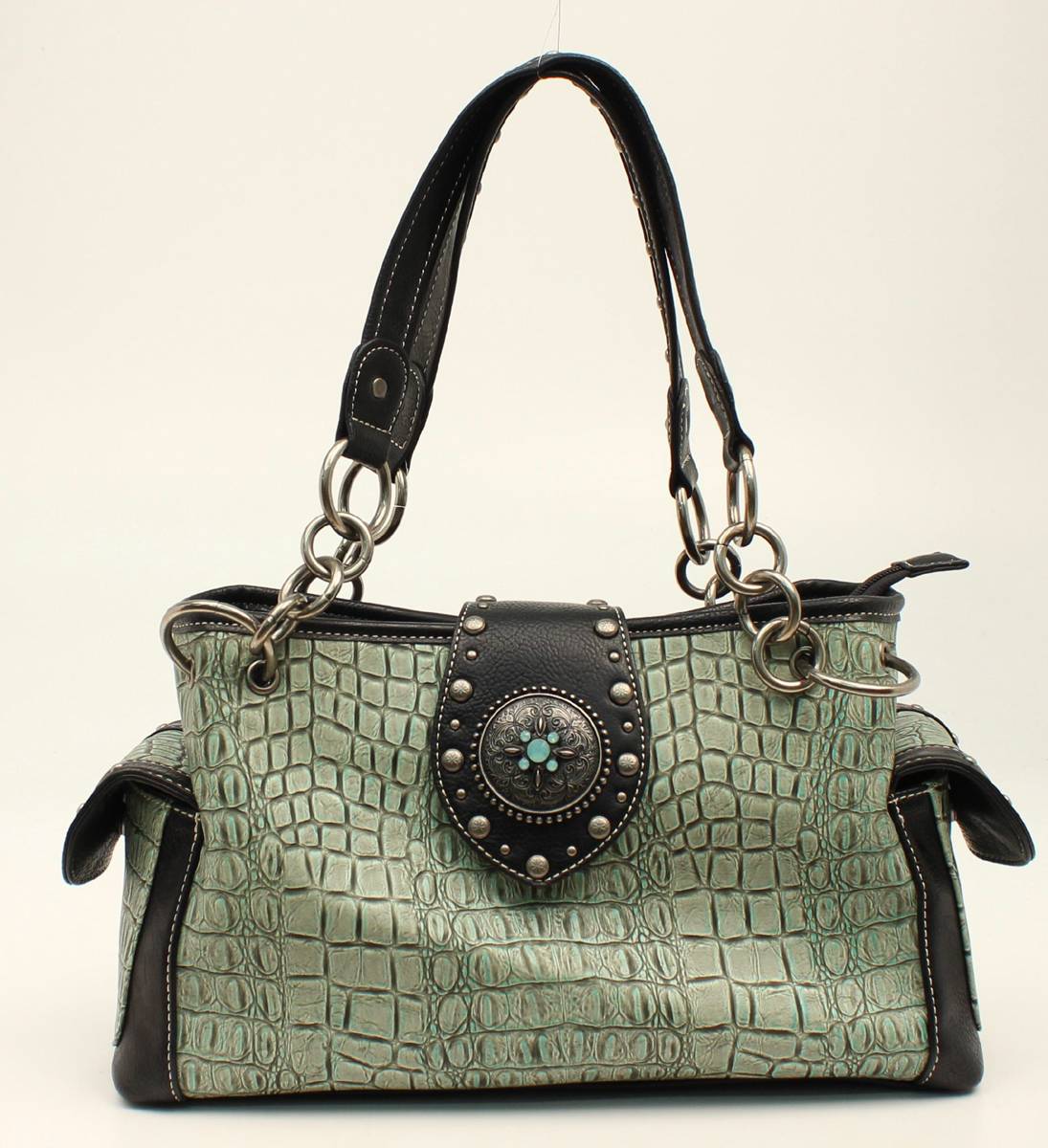 5-855177 Nocona Desiree Croc And Concho Bling Satchel sku 5-855177