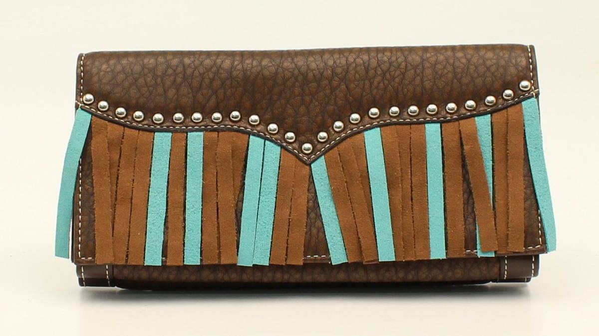 5-855181 Nocona Jolie Nailhead And Fringe Flip Over Wallet sku 5-855181