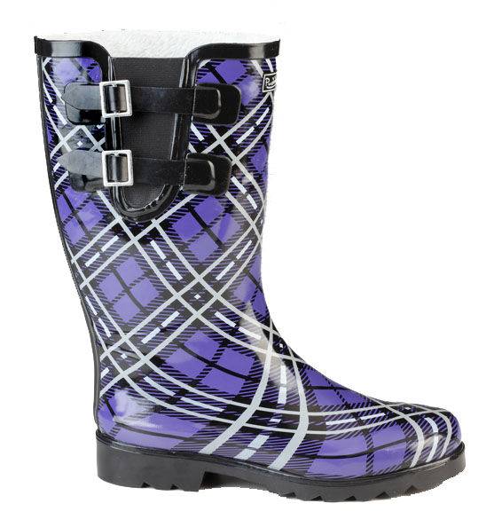 Muck Boots Cozy Classic Double Strap Puddleton - Ladies - Purple Plaid