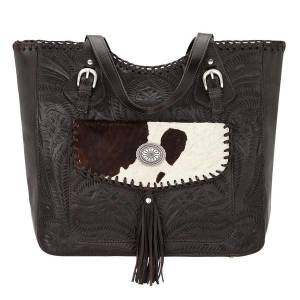American West Annies Secret Collection Large Zip Top Tote With Secret Compartment-Ladies