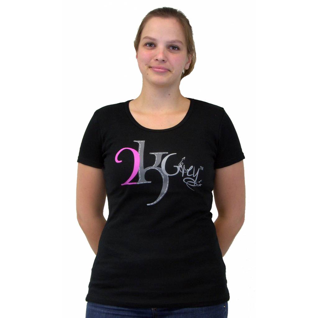 2kGrey Black Logo Tee Shirt - Ladies