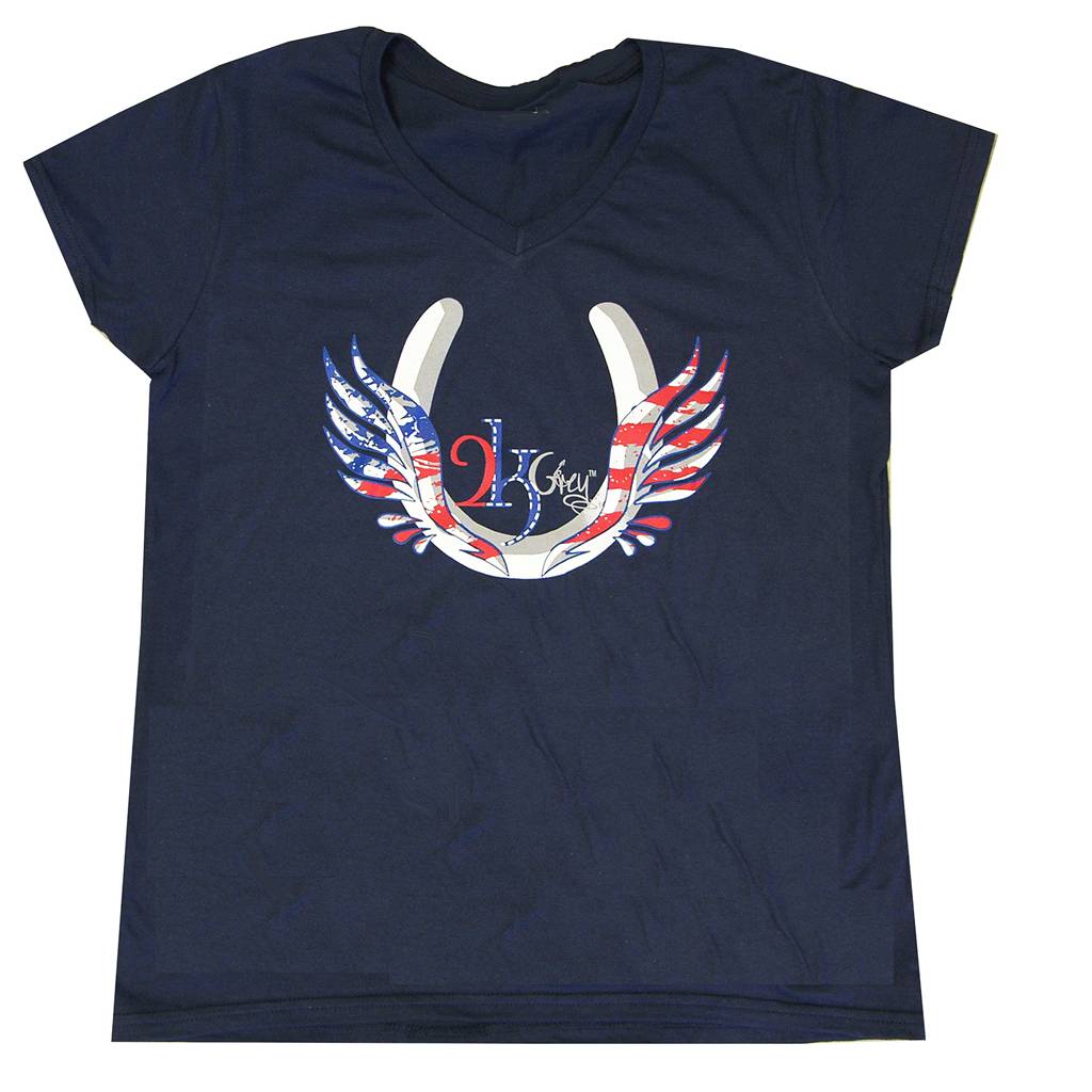 2kGrey USA Flying Hoof Tee Shirt - Ladies