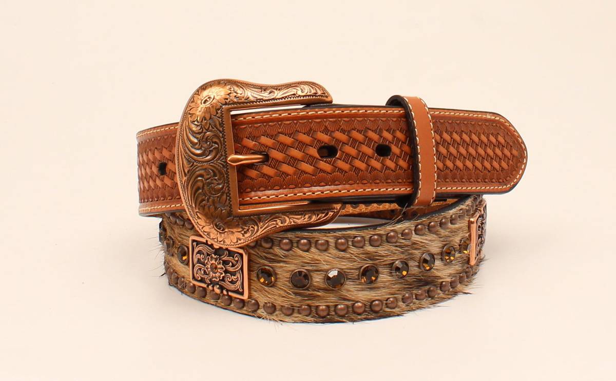 Nocona Hair On Rhinestone And Concho Buckle - Mens