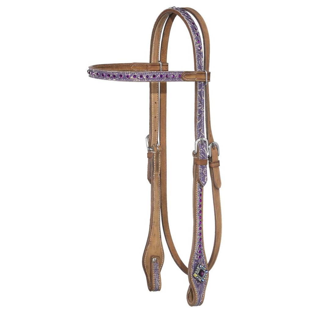 Silver Royal Sweet Pea Browband Headstall