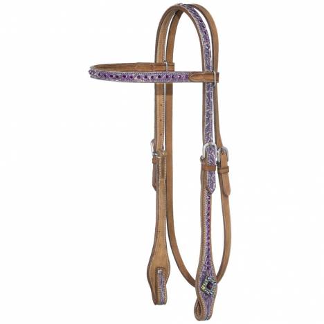 Silver Royal Sweet Pea Browband Headstall