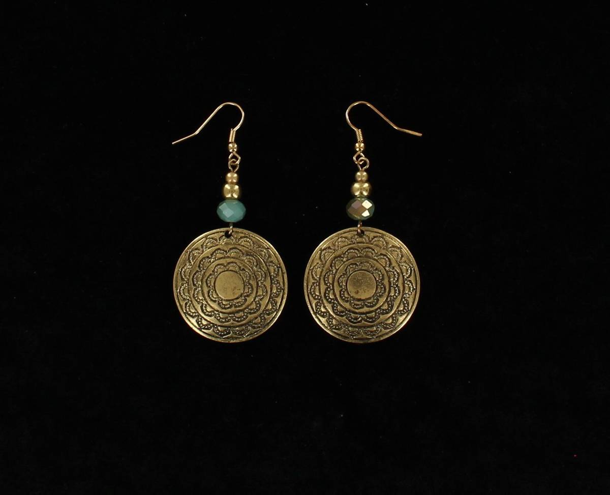 Blazin Roxx Embossed Disc Bead Earrings