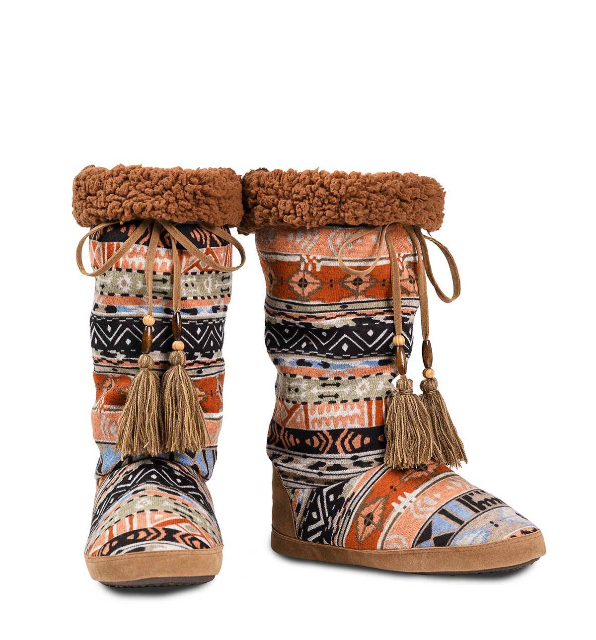 Blazin Roxx Ladies Tall Cloth Aztec Slipper With Front Tassel