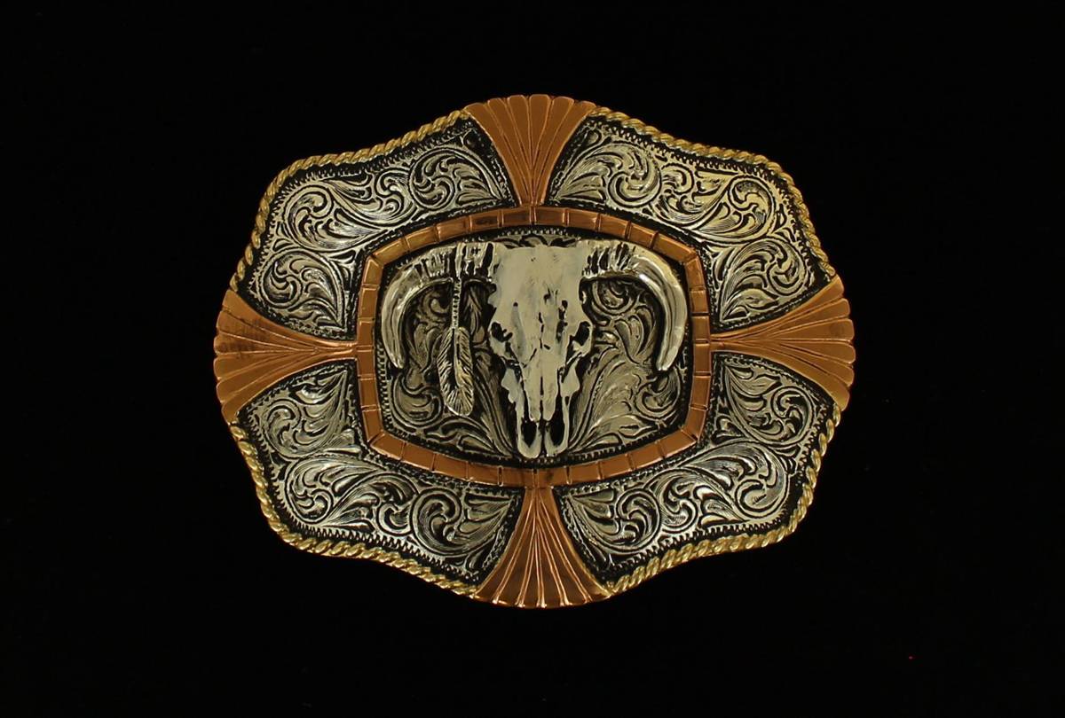 Crumrine Steer Skull Boxed Buckle