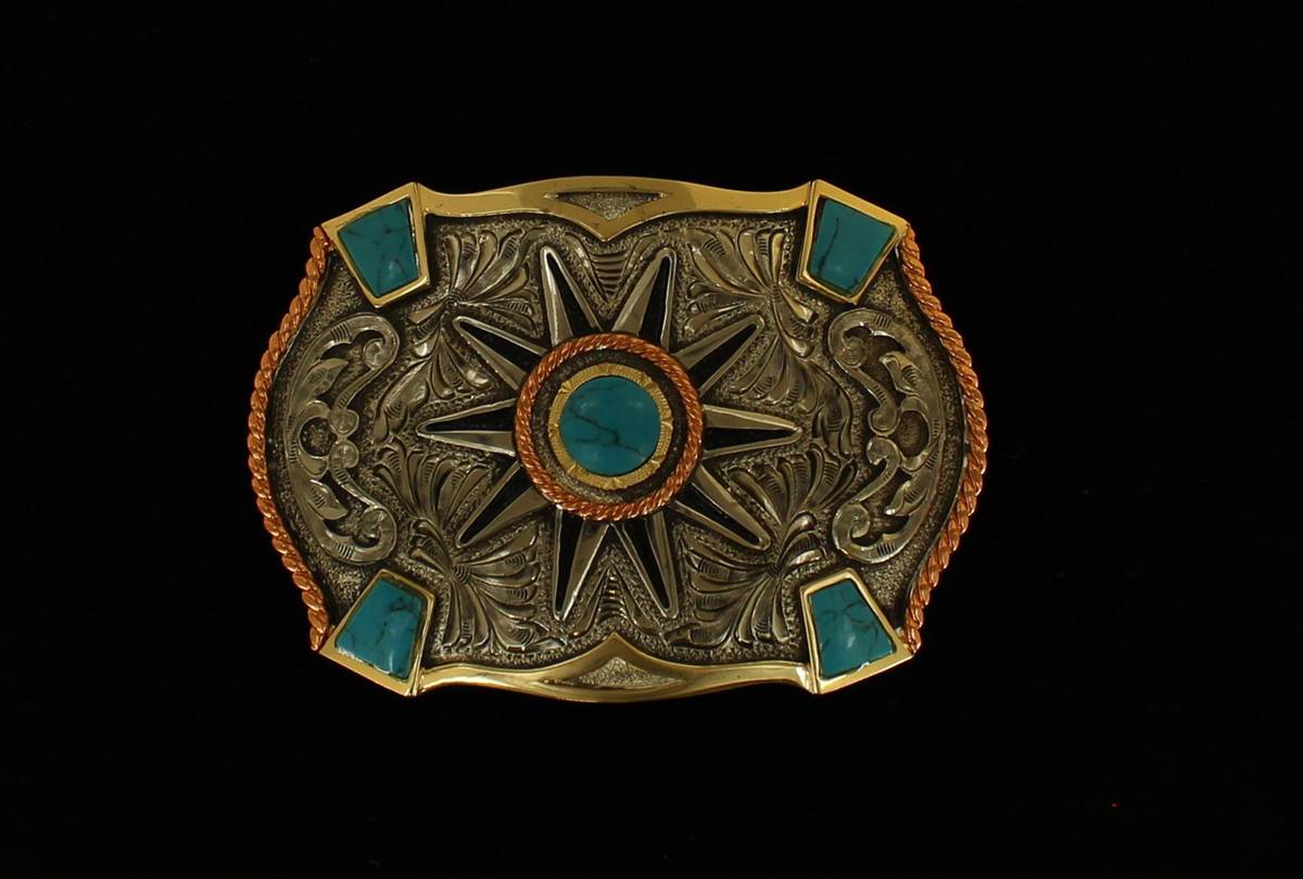 Crumrine Stone Fancy Boxed Buckle