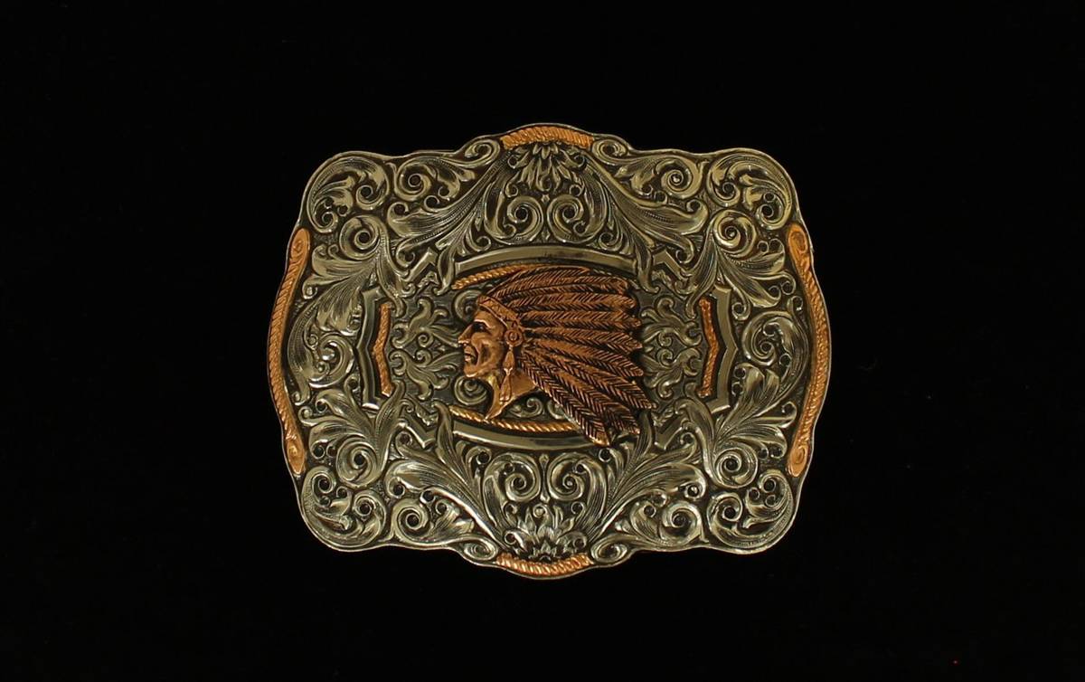 Crumrine Indian Head Boxed Buckle