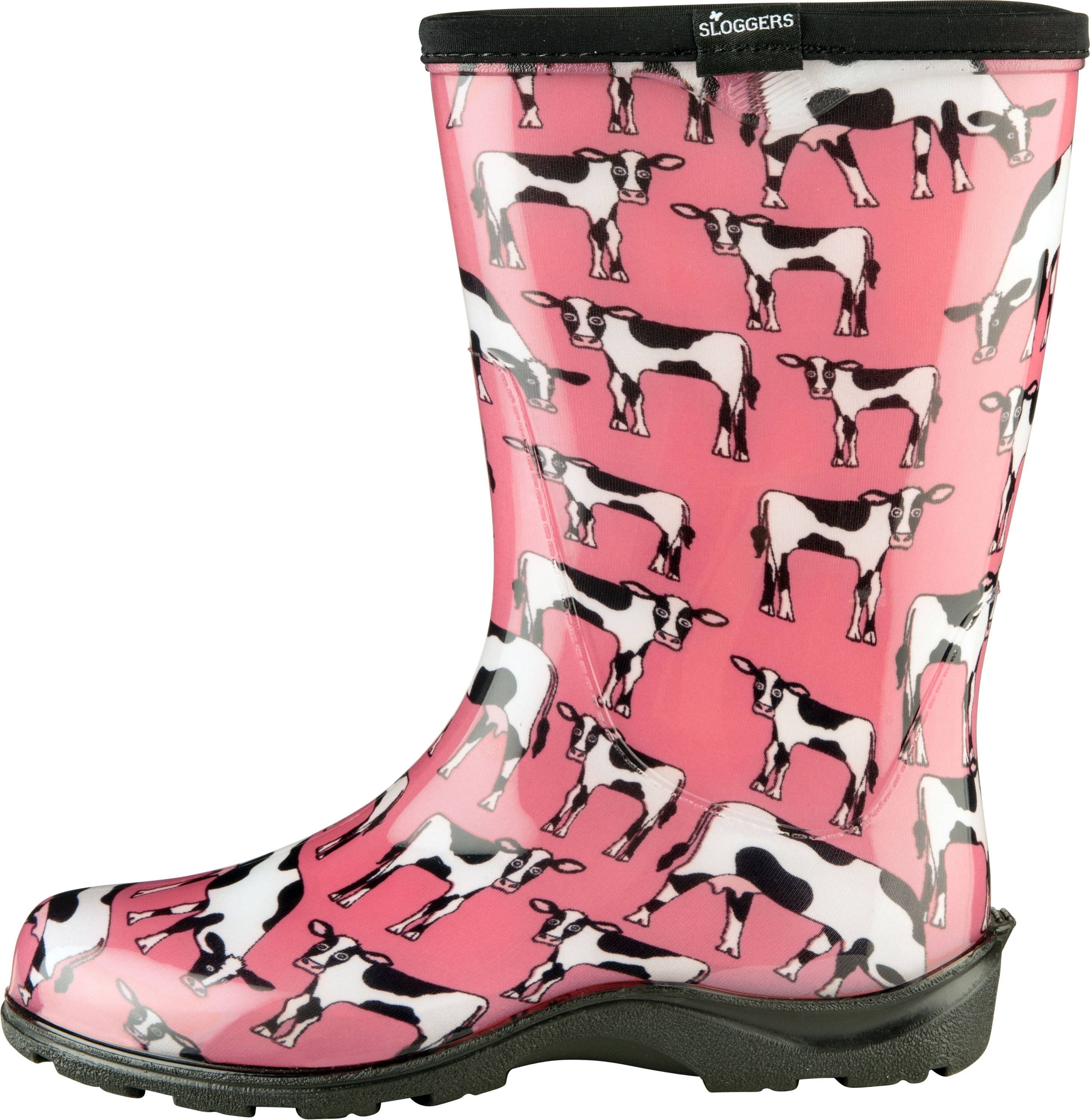 Sloggers Ladies Waterproof Comfort Boots - Cowbella Pink