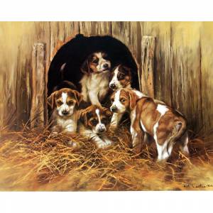 Sally Mitchell Fine Art Dog Prints - An Englishman's Home is His