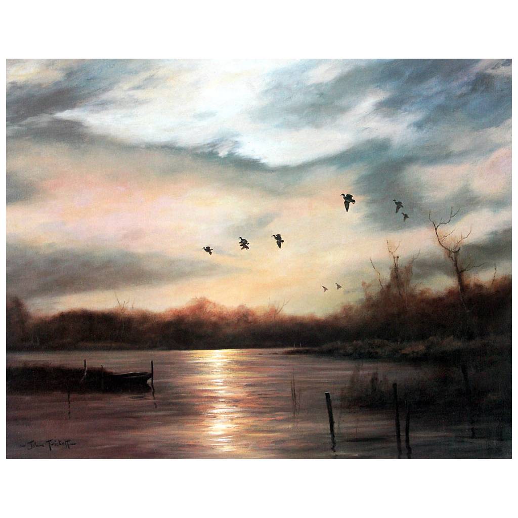 Sally Mitchell Fine Art Wildlife Prints - Evening Flight (Mallar