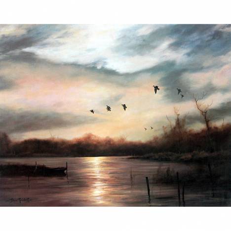 Sally Mitchell Fine Art Wildlife Prints - Evening Flight (Mallar