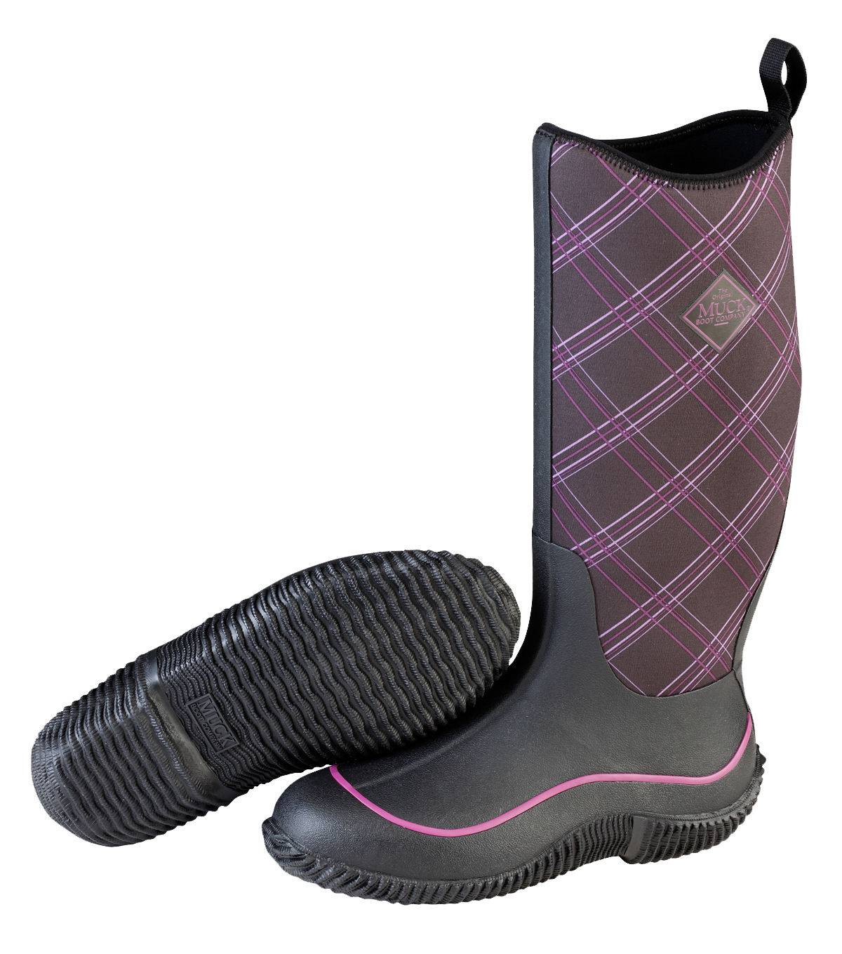 Muck Boots Hale Boot - Ladies - Black Purple Plaid
