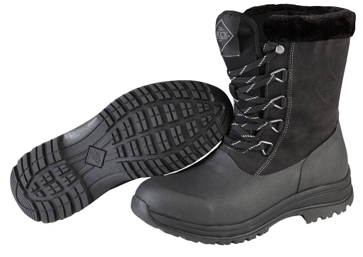 Muck Boots Arctic Apres Lace Mid Boot - Ladies - Black Charcoal
