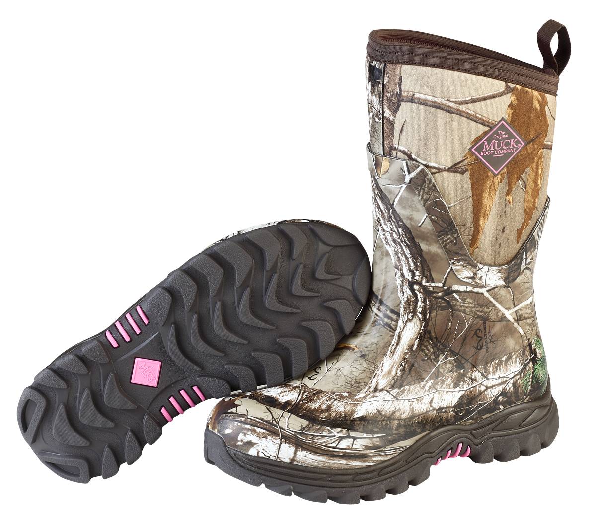 Muck Boots Arctic Hunter Mid Boots - Ladies Bark Realtree Xtra Pink