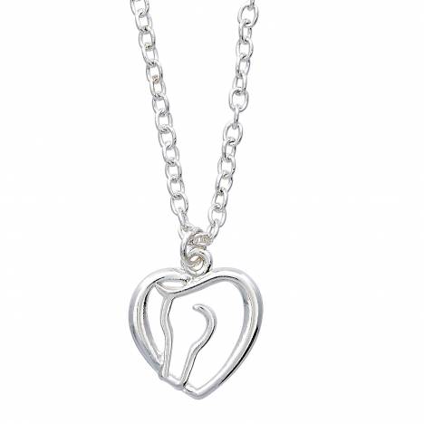 AWST Int'l Horse Head Heart Necklace with Horse Head Gift Box