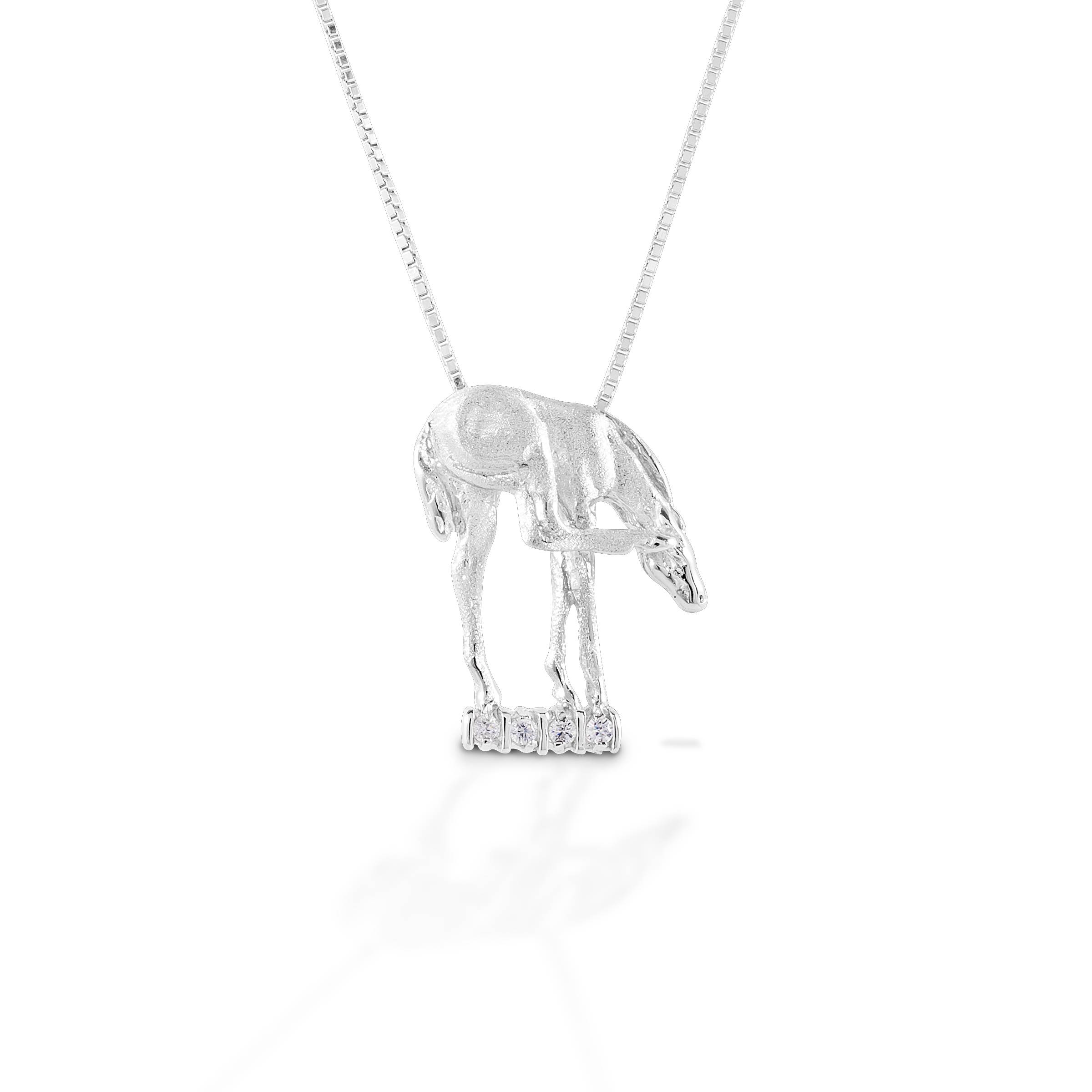 Kelly Herd Scratching Foal Pendant - Sterling Silver