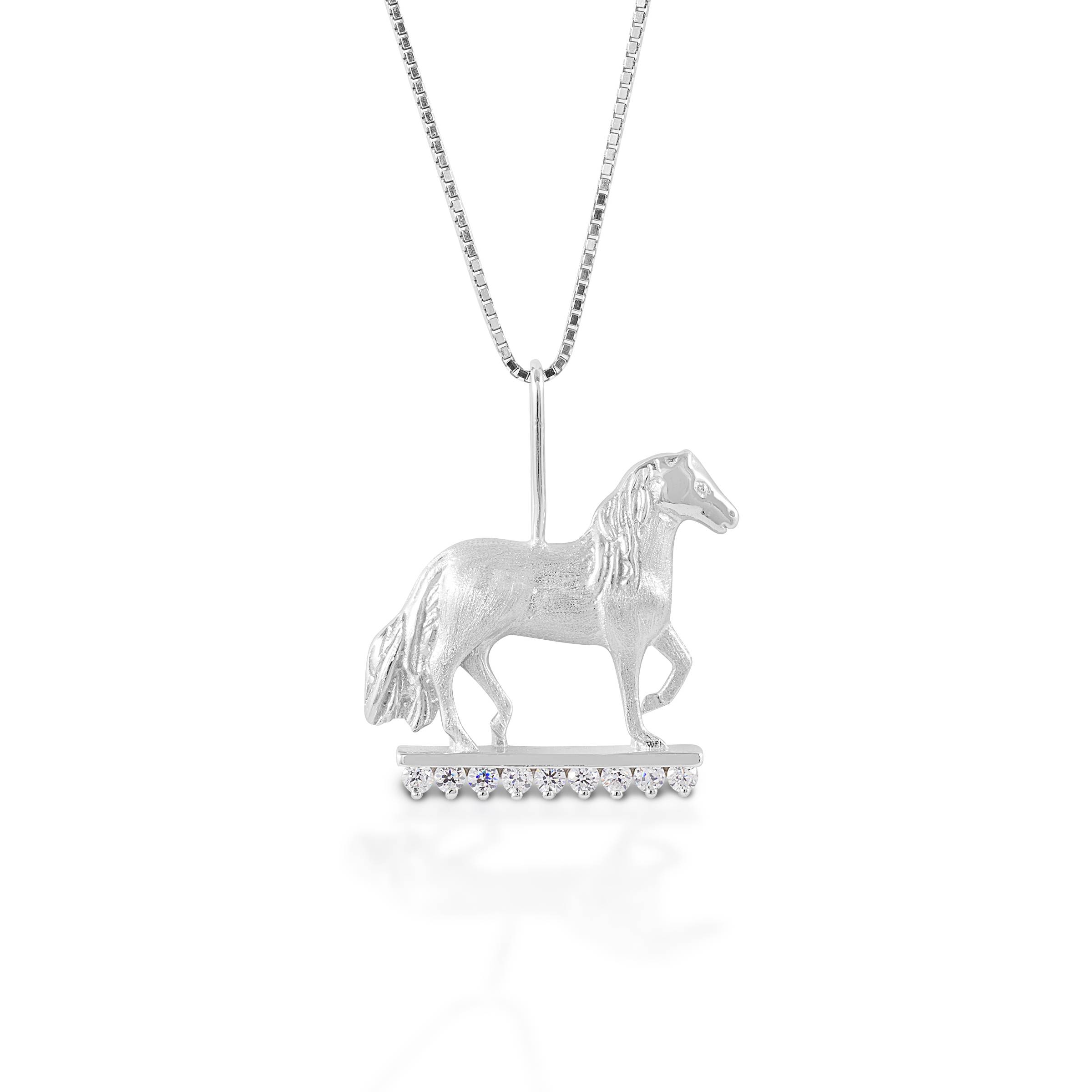 Kelly Herd Clear Stone Paso Fino Pendant - Sterling Silver