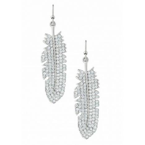 Montana Silversmiths Glittered Feather Cubic Zirconia Earrings