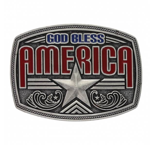 Montana Silversmiths Antique God Bless America Attitude Buckle