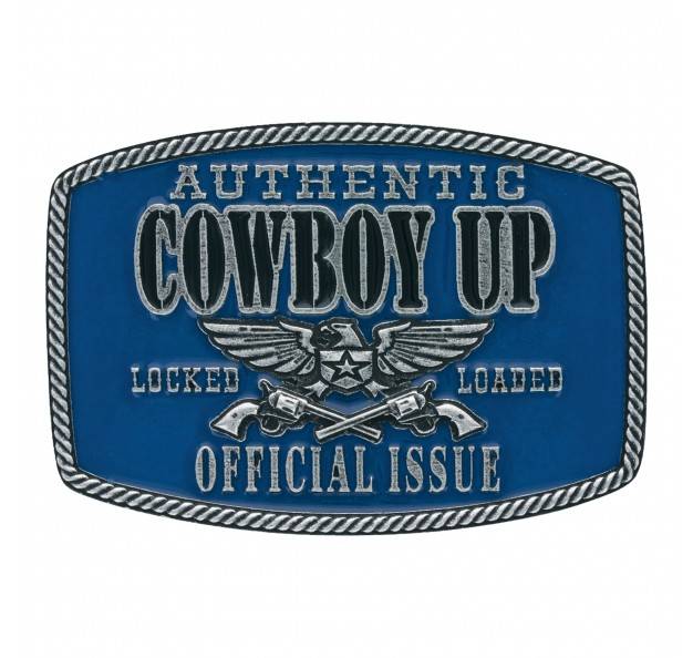 Montana Silversmiths Cowboy Up Locked Loaded Official Issue Attitude Buckle