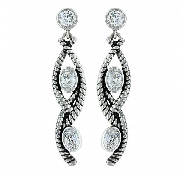 Montana Silversmiths Skipping Along Twisted Rope Cubic Zirconia Earrings