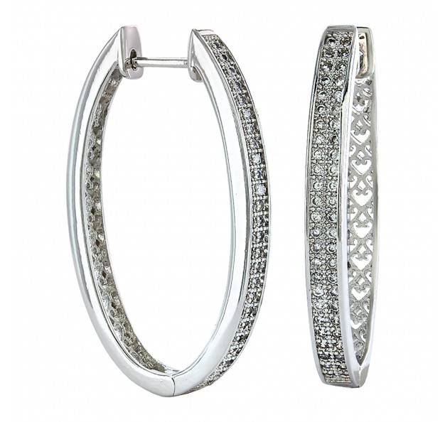 5-870900 Montana Silversmiths Shining Rhinestone Oval Hoop  sku 5-870900