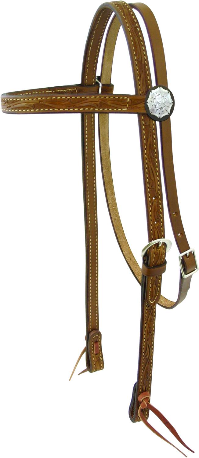 Action Silver Trim Browband Headstall