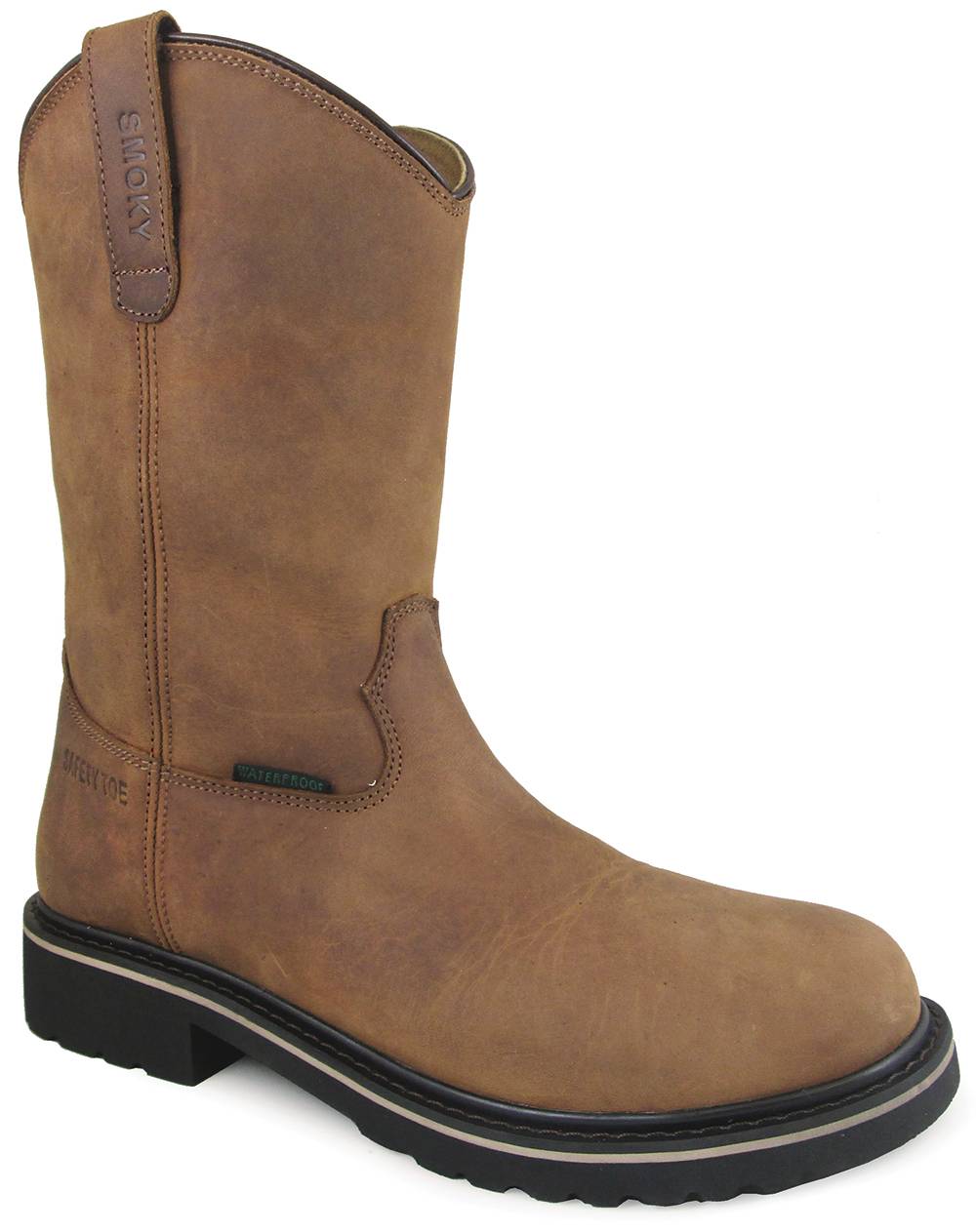 Smoky Mountain Scottsdale 10-inch Waterproof Safety Toe Wellington Boots - Mens - Brown
