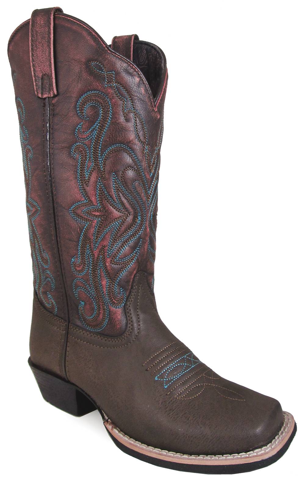 Smoky Mountain Fusion 2 Square Toe Boots - Ladies - Brown/Vintage Red
