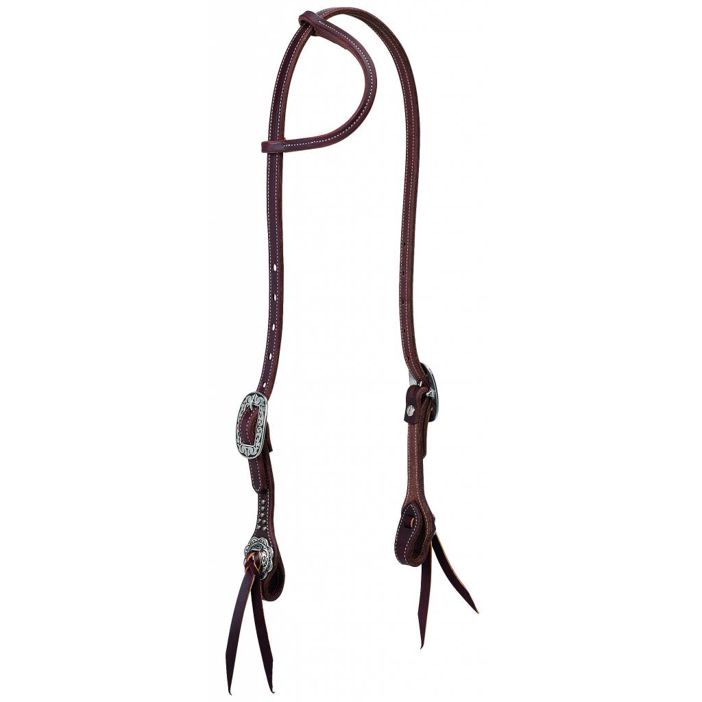 Weaver Working Tack Sliding Ear Headstall - Floral Hardware