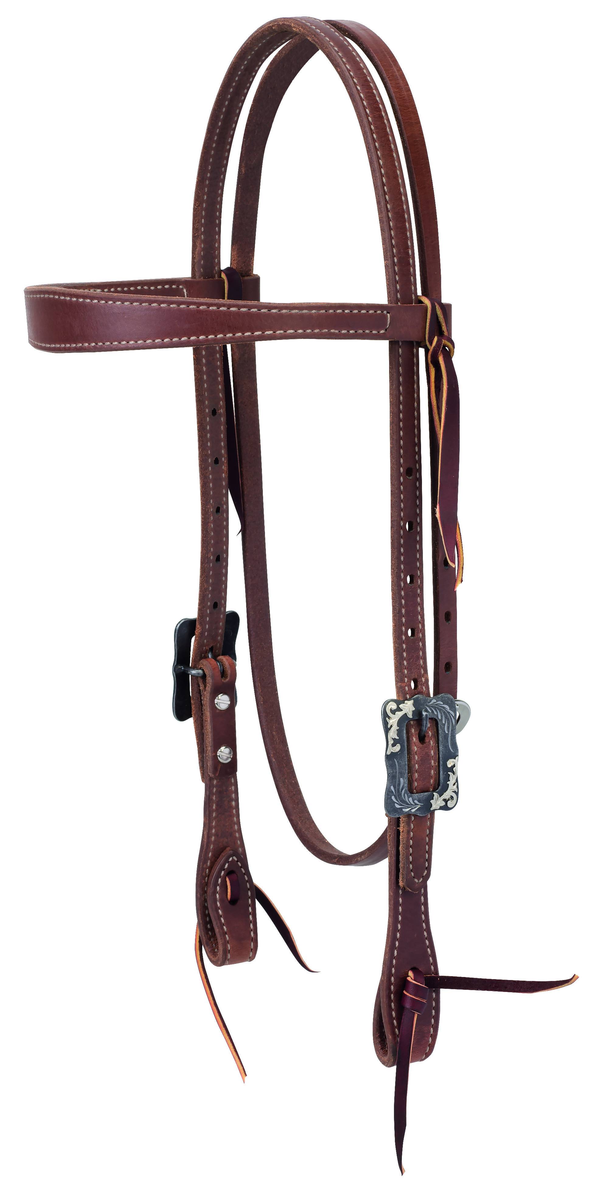 Weaver Protack Slim Cowboy Browband Headstall Oiled Russet